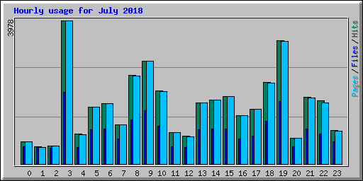 Hourly usage for July 2018